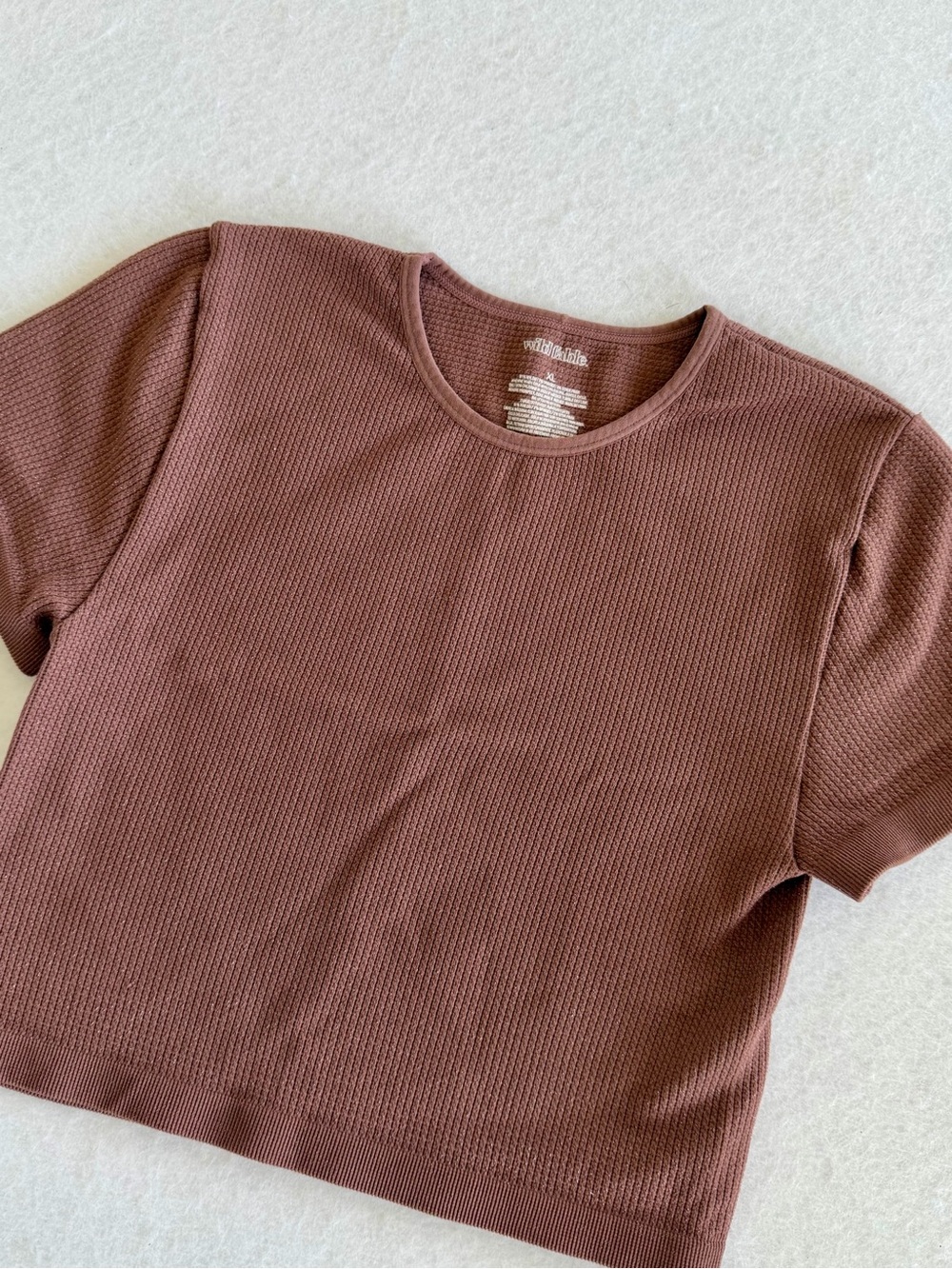 Wild Fable Ribbed Cropped / Short Sleeve Top